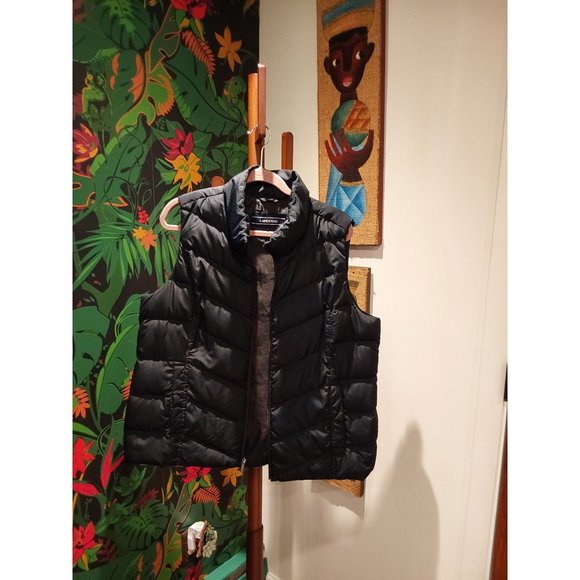 Land's End Women's Black XL Puffer Vest Diagonal Pattern. Classic - Picture 1 of 12
